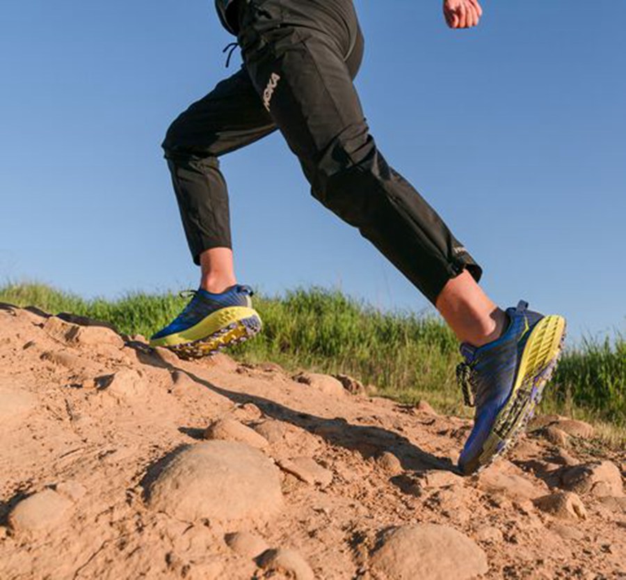 Hoka One One Trail Schoenen Heren - Speedgoat 4 - Blauw/Groen - WL6250738